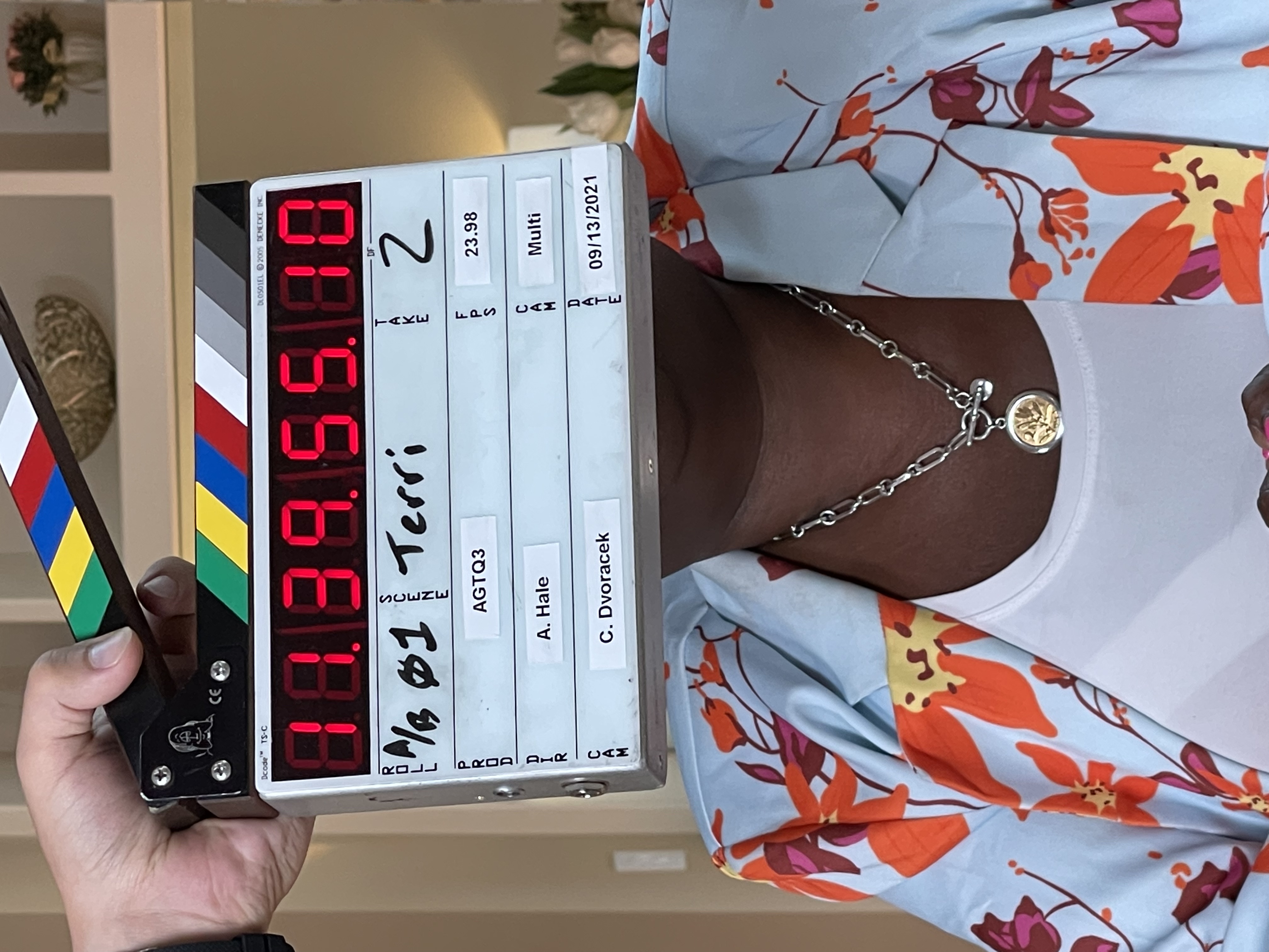 Clapper board, scene one, take two
