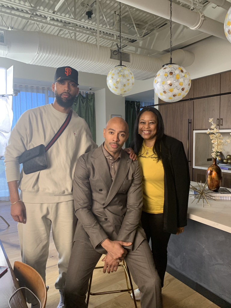 Andrena Hale on set with talent
